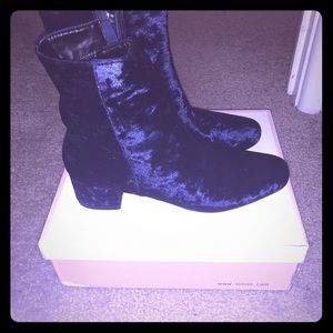 Blue Velvet Booties